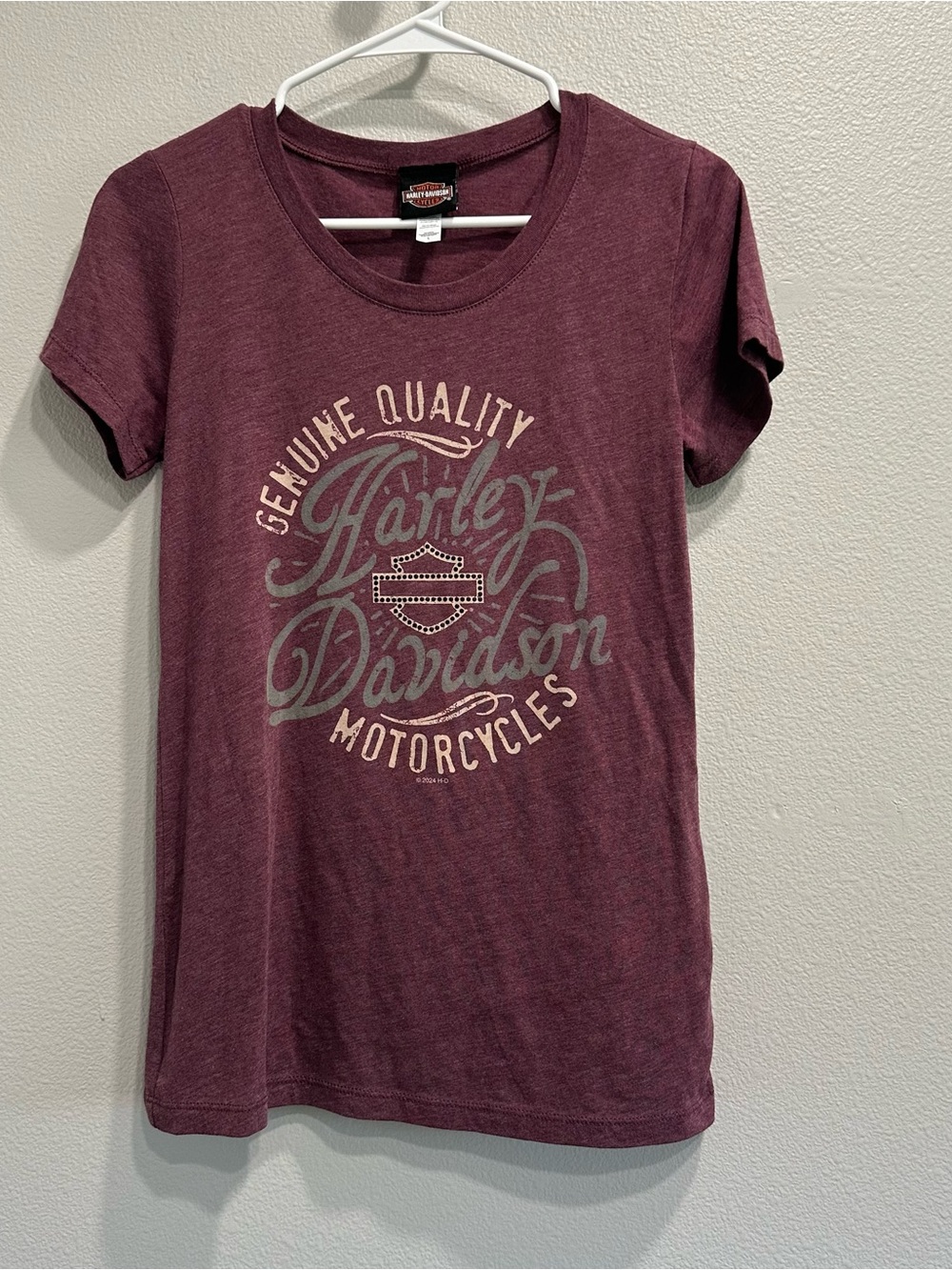 Harley-Davidson Women's Maroon Graphic Tee,Boise Idaho, large but runs smaller